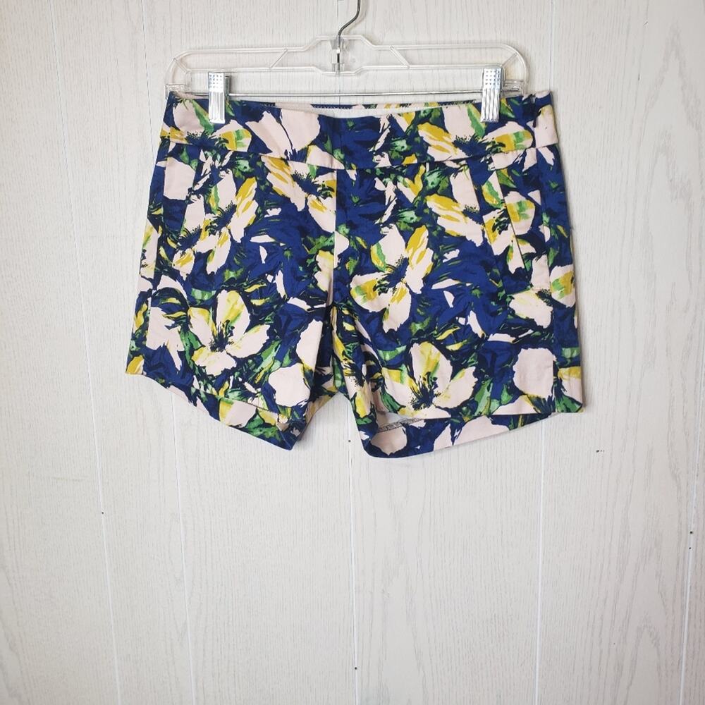 J.crew blue floral shorts city fit stretch chino size 2